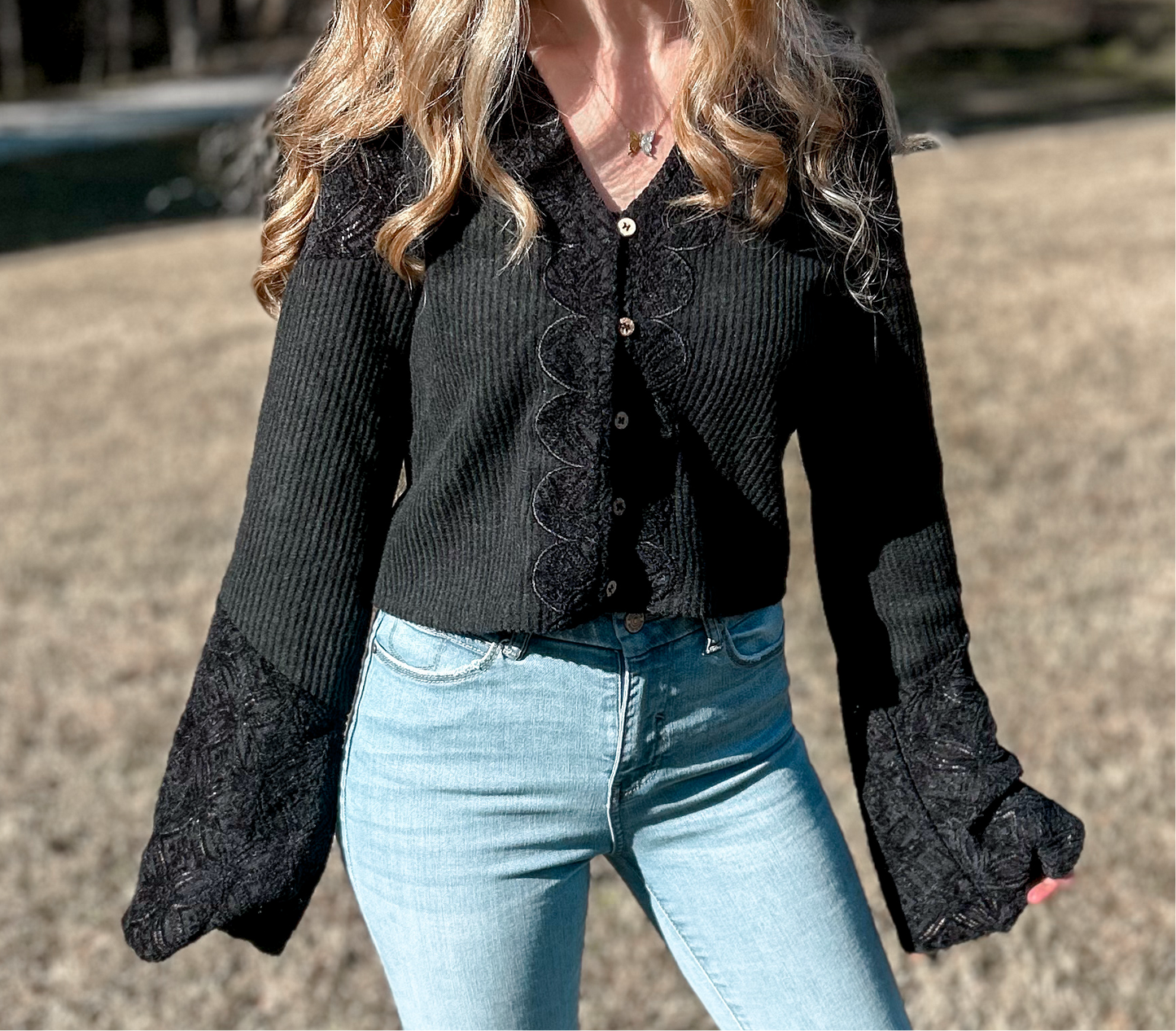 Back in Black Lace Top