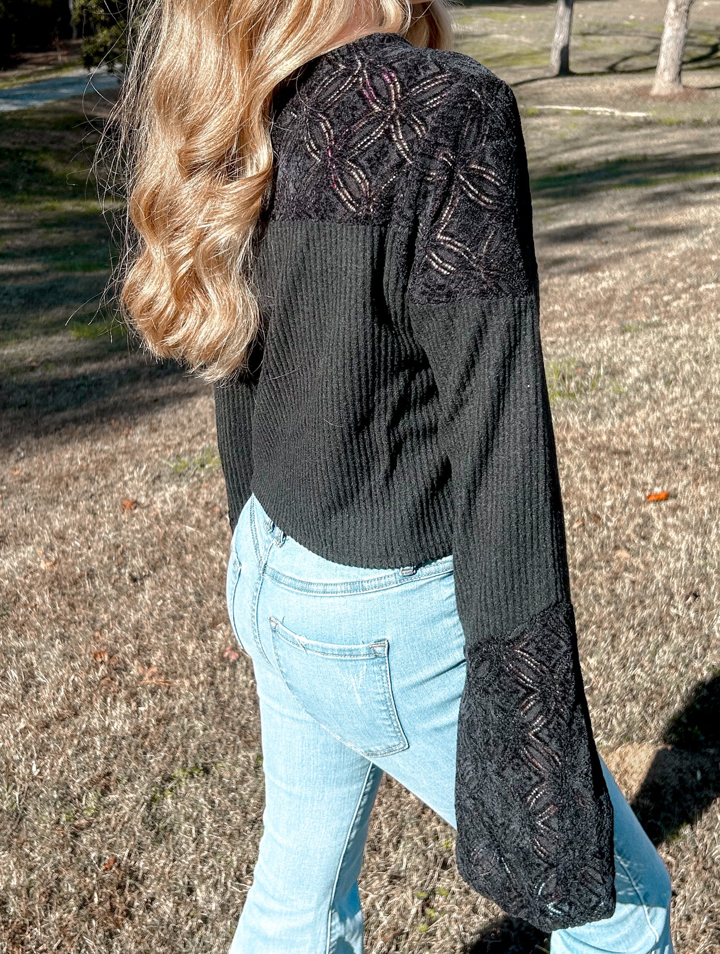 Back in Black Lace Top