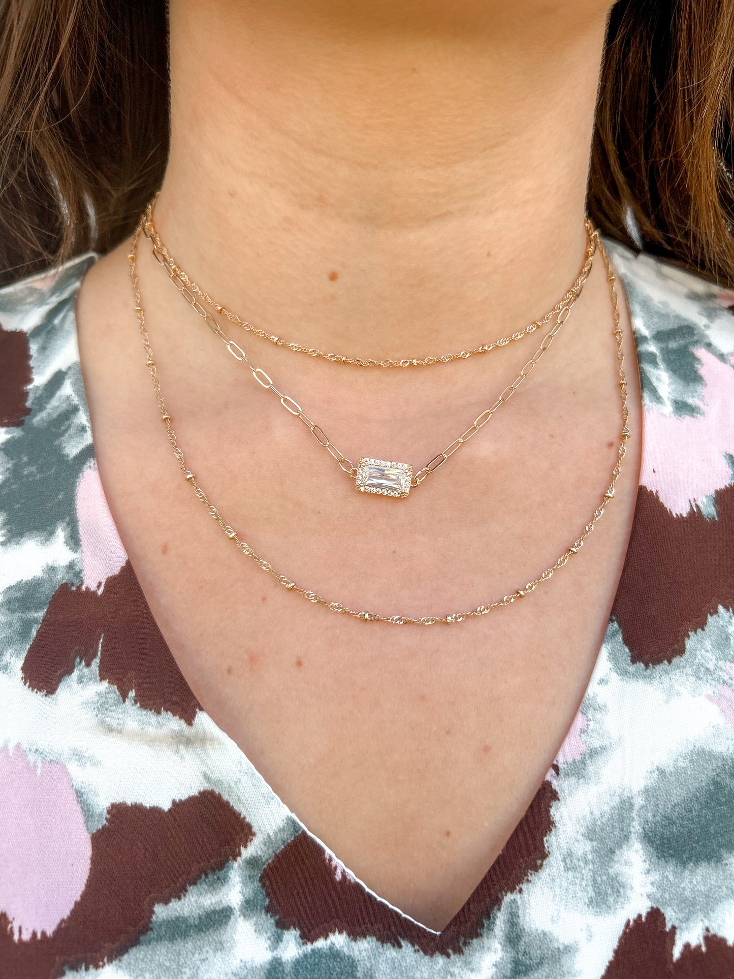 Neon Diamonds Layered Necklace